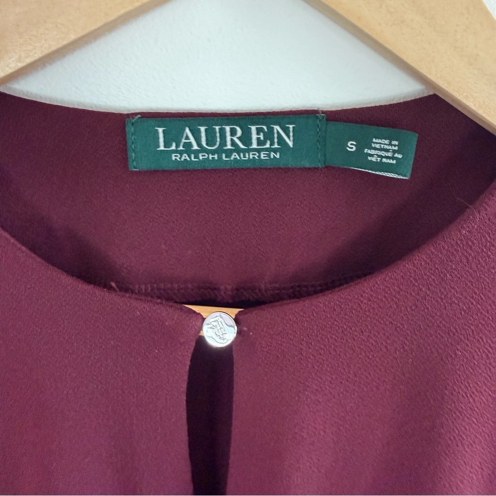 Lauren Ralph Lauren Women’s‎ Keyhole Neck Tunic Top Burgundy Size M - Picture 4 of 10